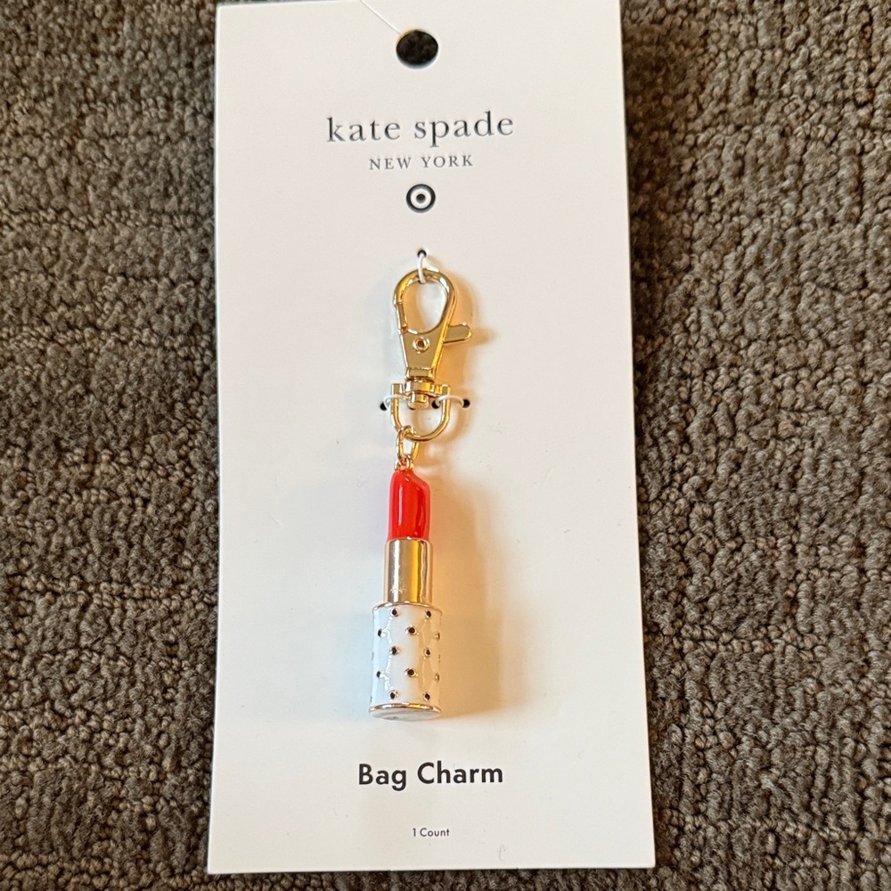Lipstick Bag Charm Keychain - kate spade new york x Target Cream/Black/Red - Picture 2 of 3